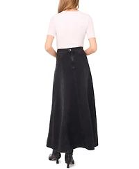 1.state Women's Denim Seamed Maxi Skirt