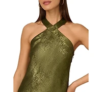 Adrianna Women's Folied-Chiffon Halter Gown