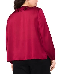 Vince Camuto Plus Double Ruffle Front V-Neck Blouse