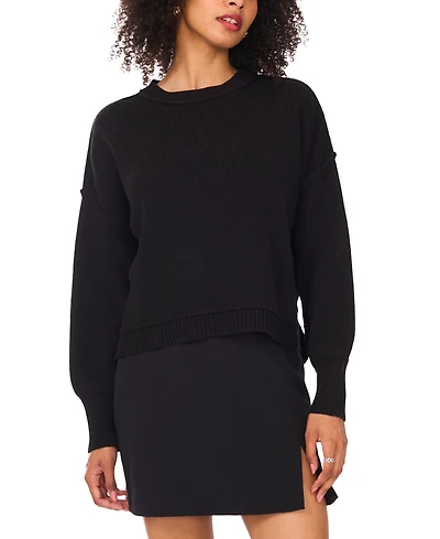 1.state Women's Long Sleeve Drop Shoulder Sweater