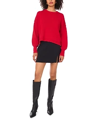 1.state Women's Long Sleeve Drop Shoulder Sweater