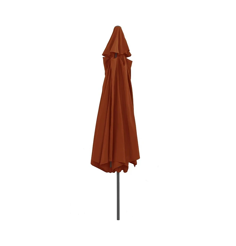 vidaXL Garden Parasol Terracotta Polyester, Metal Large