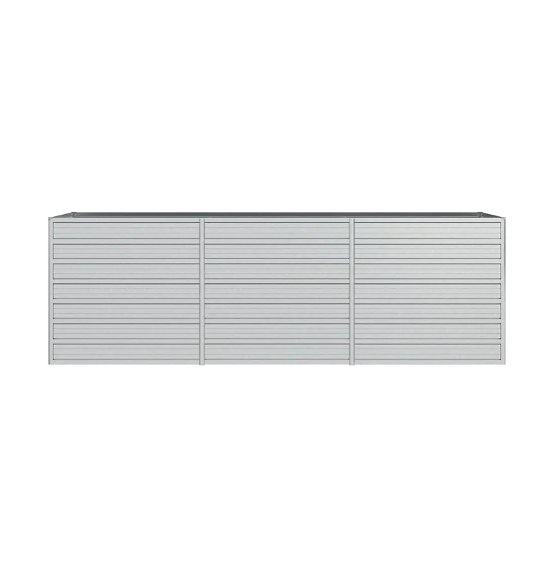 vidaXL Garden Raised Bed Silver Galvanized Steel Large Garden Raised Bed