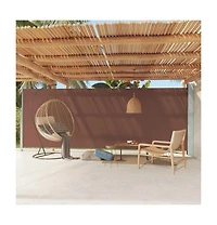 Side Awning Brown Polyester with Pu coating 78.7 in x 236.2 in