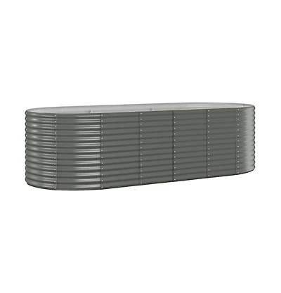 VidaXLGarden Raised Bed Grey Powder-coated steel Large
