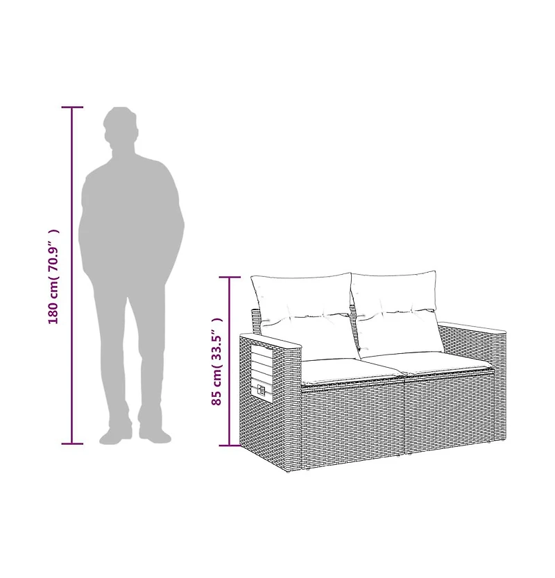 vidaXL Garden Sofa Black