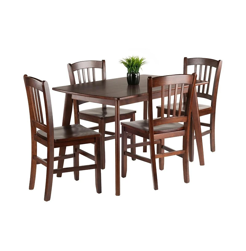 Winsome Wood Shaye 5-pc Set Dining Table w/ Slat Back Chairs