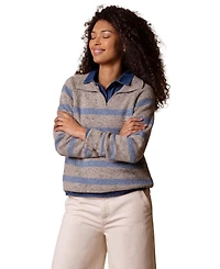Celtic & Co. Women's Donegal Striped Polo Sweater