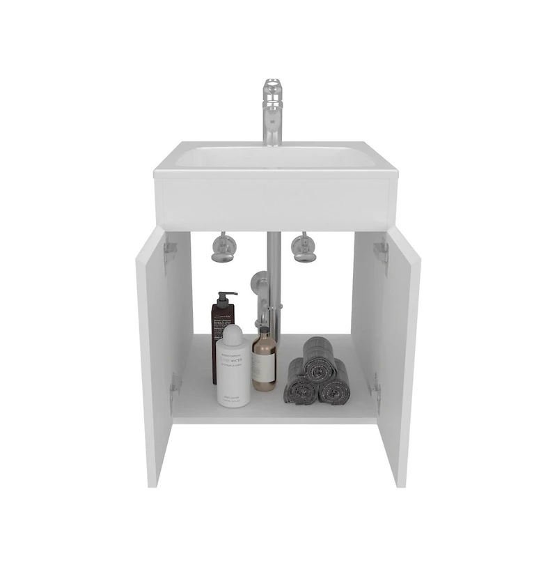Tuhome Bathroom Vanity Meka 45 White Mdf