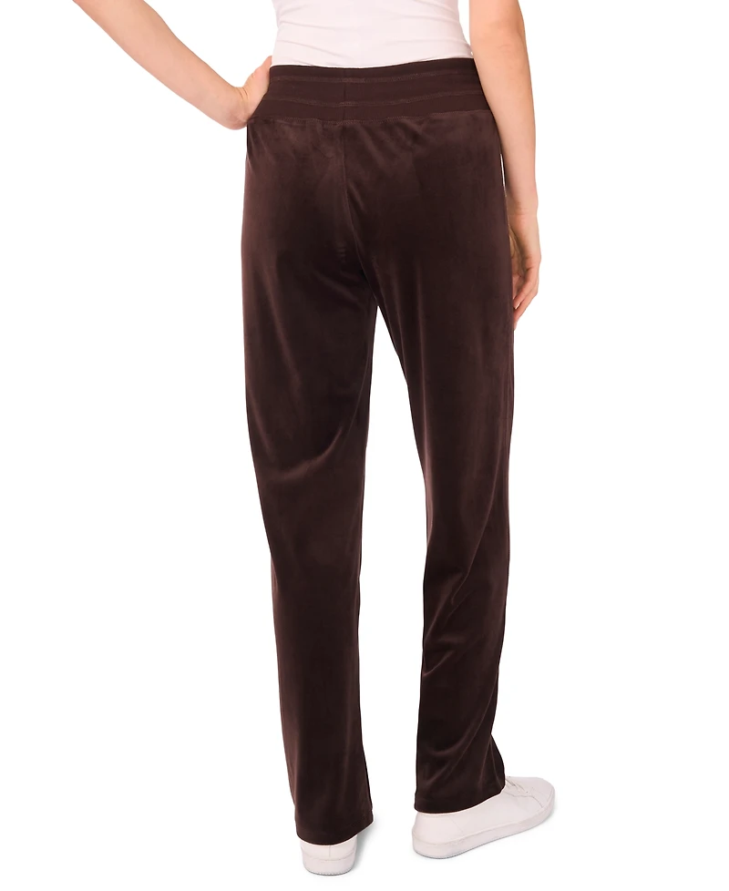 Vince Camuto Women's Velour Drawstring-Waist Straight-Leg Pants