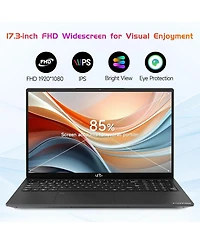 Kuu 17.3" Ips Fhd-Laptop, Intel 6 Cores i3-1215U 16GB Ram 256GB Ssd (Beat Ryzen 5 7520U, Up to 4.4GHz) Computer with 65W GaN Type C Backlit Keybo