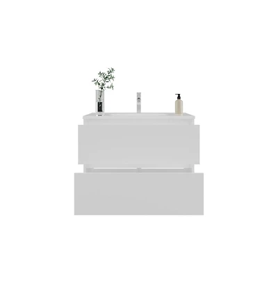 Tuhome Bathroom Cabinet Opalo White Mdf