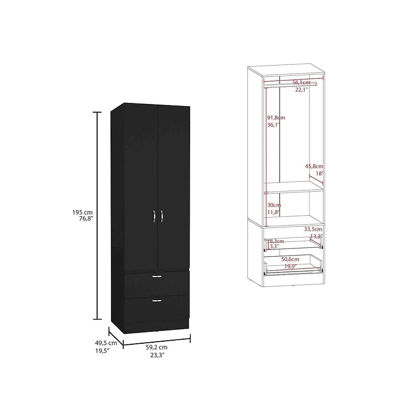 Tuhome Velloc 24"" Bathroom Vanity Black Black Mdf