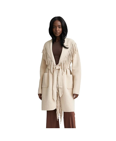 Nvlt Women's Wrap Fringe Mink Eyelash Coatigan