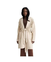 Nvlt Womens Wrap Fringe Mink Eyelash Coatigan