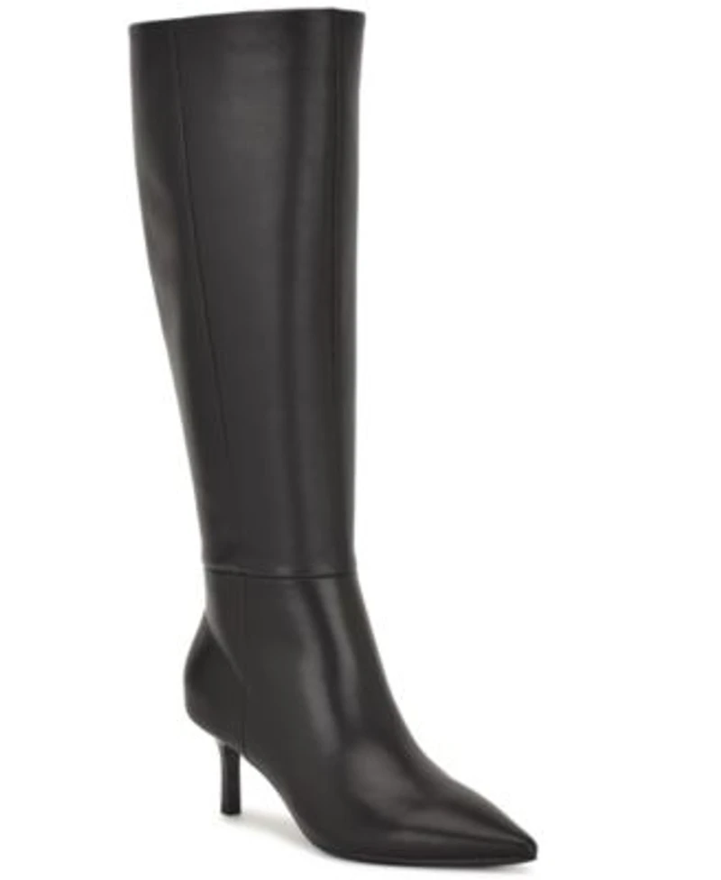 Nine West Womens Kimdee 9x9 Tall Stiletto Dress Boots Regular Wide Calf
