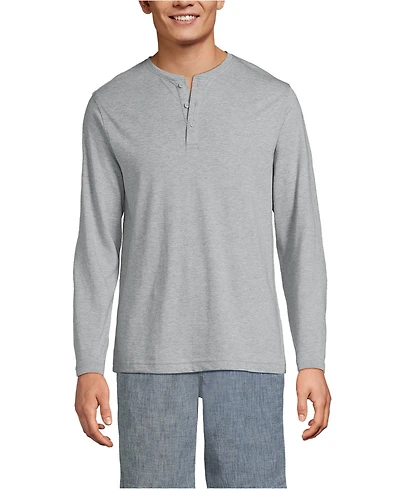 Lands' End Men's Long Sleeve Cotton Supima Henley