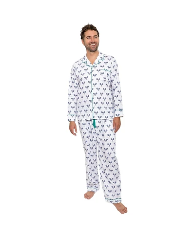 Sant and Abel Men's Tennis Navy Long Pj Set