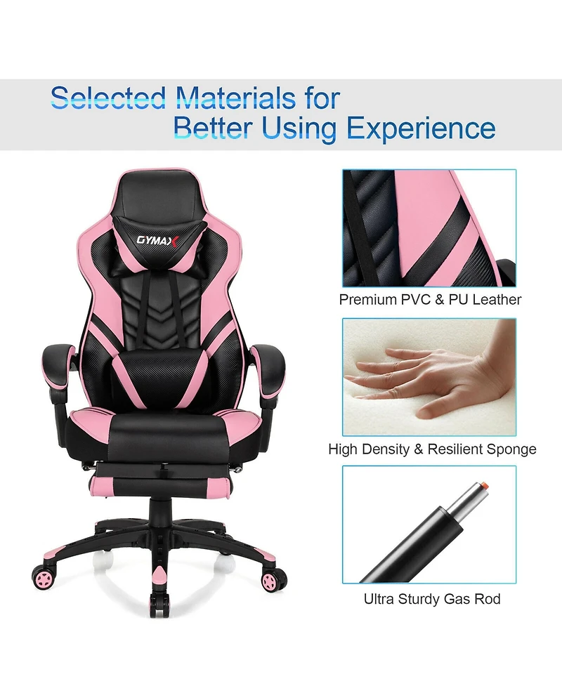 Gymax Office Computer Desk Chair Gaming Adjustable Swivel w/Footrest