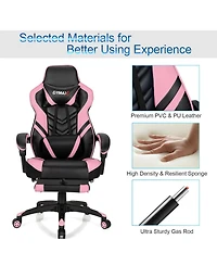 Gymax Office Computer Desk Chair Gaming Adjustable Swivel w/Footrest