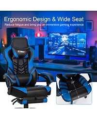 Gymax Office Computer Desk Chair Gaming Adjustable Swivel w/Footrest