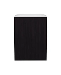 Fm Furniture Siena Compact Vanity Cabinet, Single Door, Two Open Side Shelves, Space-Saving Design, Melamine,Bathroom Storage Unit, Natural Oak