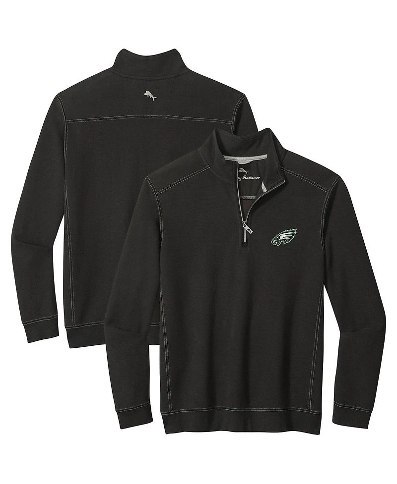 Tommy Bahama Men's Black Philadelphia Eagles Sport Tobago Half-Zip Pullover Sweatshirt