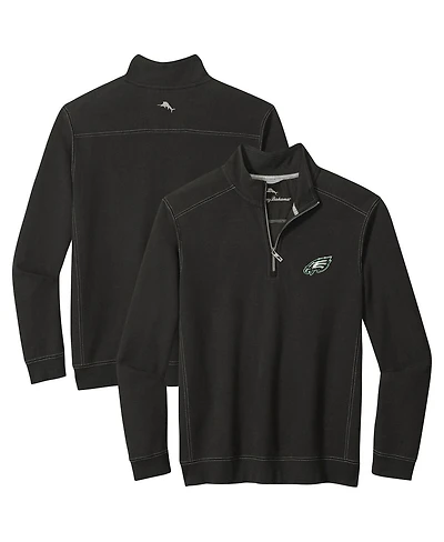 Tommy Bahama Men's Black Philadelphia Eagles Sport Tobago Half-Zip Pullover Sweatshirt
