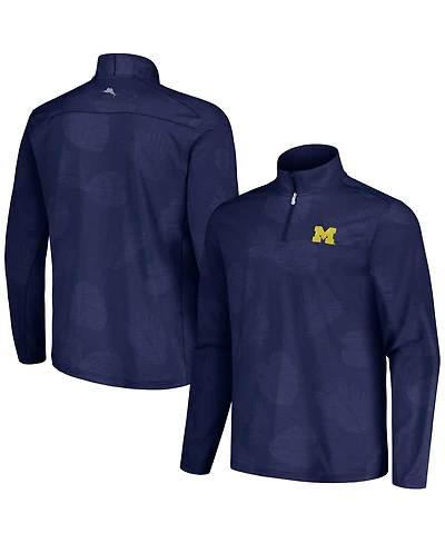 Tommy Bahama Men's Navy Michigan Wolverines Delray Frond IslandZone Half-Zip Jacket