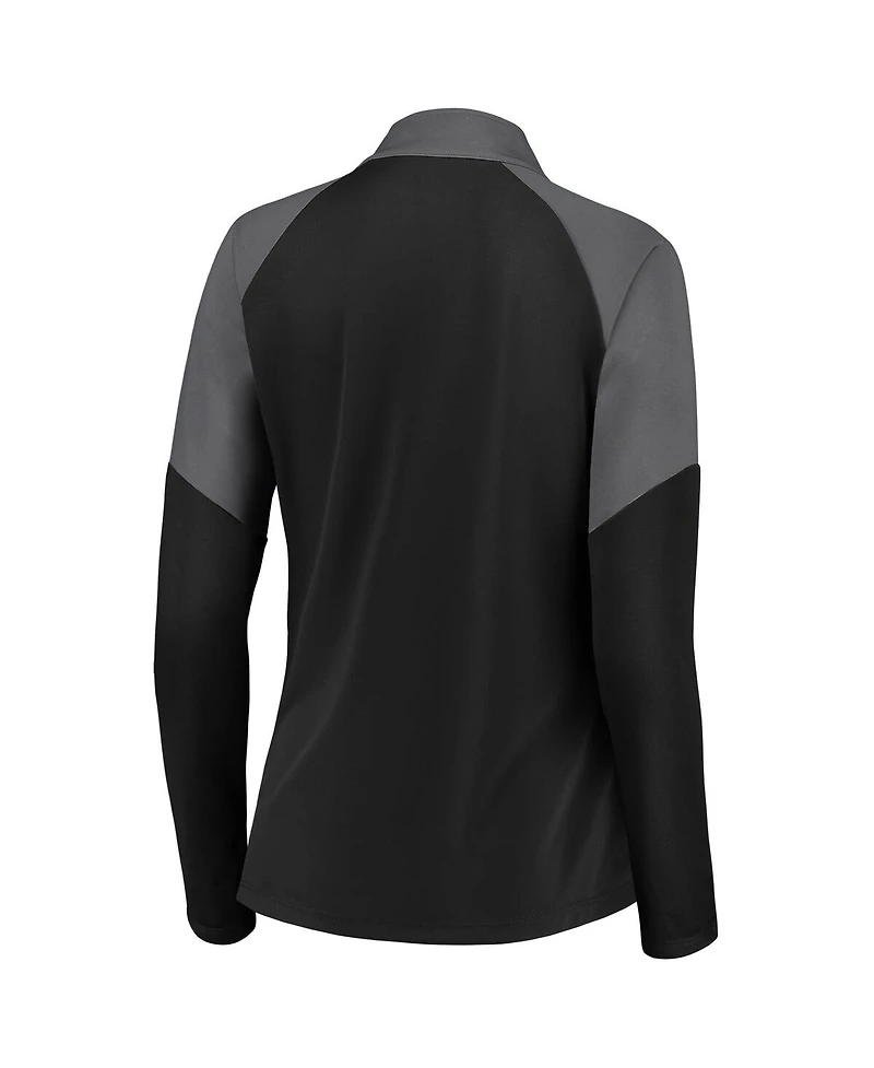 Fanatics Women's Black Minnesota United Fc Interlock Quarter-Zip Pullover Sweatshirt