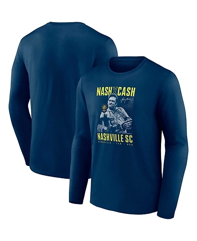 Fanatics Men's Navy Nashville Sc Johnny Cash Finger Long Sleeve T-Shirt