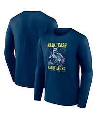 Fanatics Men's Navy Nashville Sc Johnny Cash Finger Long Sleeve T-Shirt