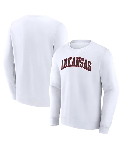 Fanatics Men's White Arkansas Razorbacks Short Name Pullover Sweatshirt