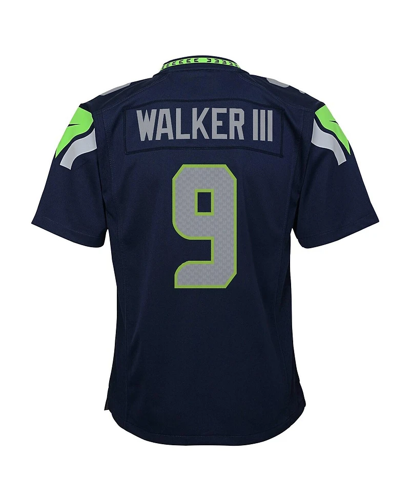 Nike Big Boys and Girls Kenneth Walker Iii College Navy Seattle Seahawks Team Game Jersey