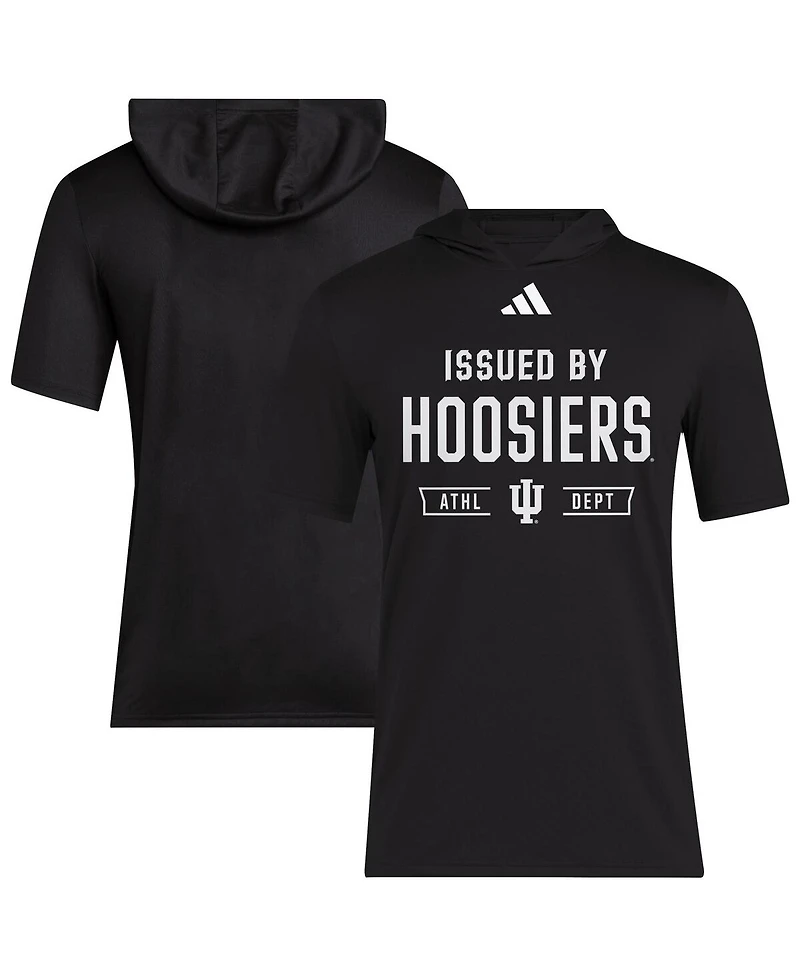 Adidas Men's Black Indiana Hoosiers 2025 Areoready Sideline Training Hooded T-Shirt