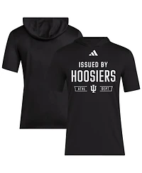 Adidas Men's Black Indiana Hoosiers 2025 Areoready Sideline Training Hooded T-Shirt