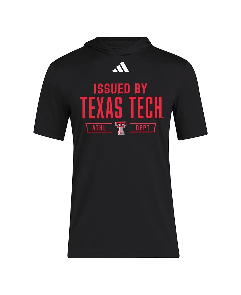 Adidas Men's Black Texas Tech Red Raiders 2025 Areoready Sideline Training Hooded T-Shirt