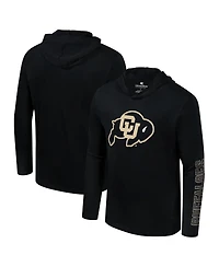 Colosseum Men's Black Colorado Buffaloes Color Pop Active Blend 2-Hit Long Sleeve Hooded T-Shirt