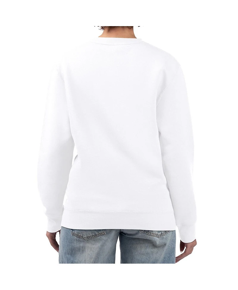 G-iii 4Her by Carl Banks Women's White Buffalo Bills Large Team Graphic Fleece Pullover Sweatshirt