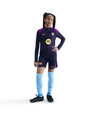Nike Big Boys and Girls Navy Barcelona 2025/26 Strike Drill Quarter-Zip Long Sleeve Top