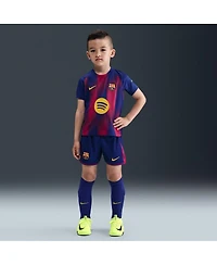 Nike Big Boys and Girls Blue Barcelona 2025/26 Home Stadium Kit Set