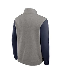 Nike Men's Heather Gray/Navy Penn State Nittany Lions Club Fleece Half-Zip Pullover Sweatshirt