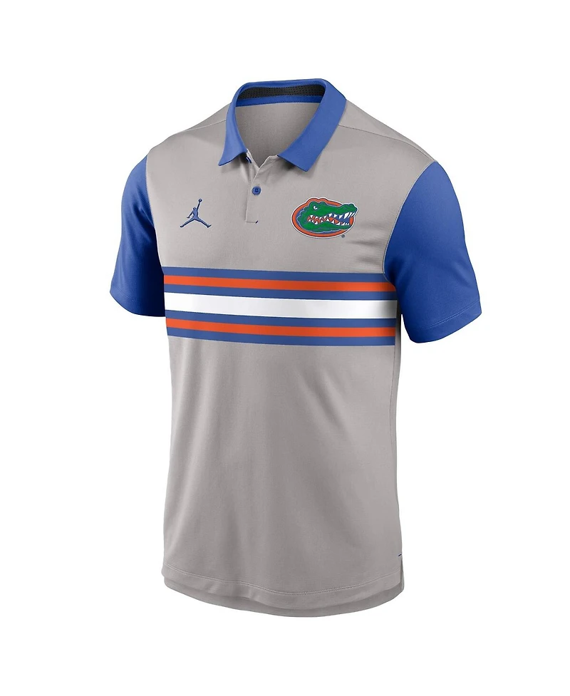 Jordan Men's Gray/Royal Florida Gators Vapor Performance Polo Shirt