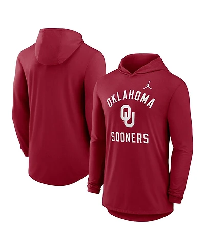 Jordan Men's Crimson Oklahoma Sooners Classic Arch Tri-Blend Long Sleeve Hoodie T-Shirt