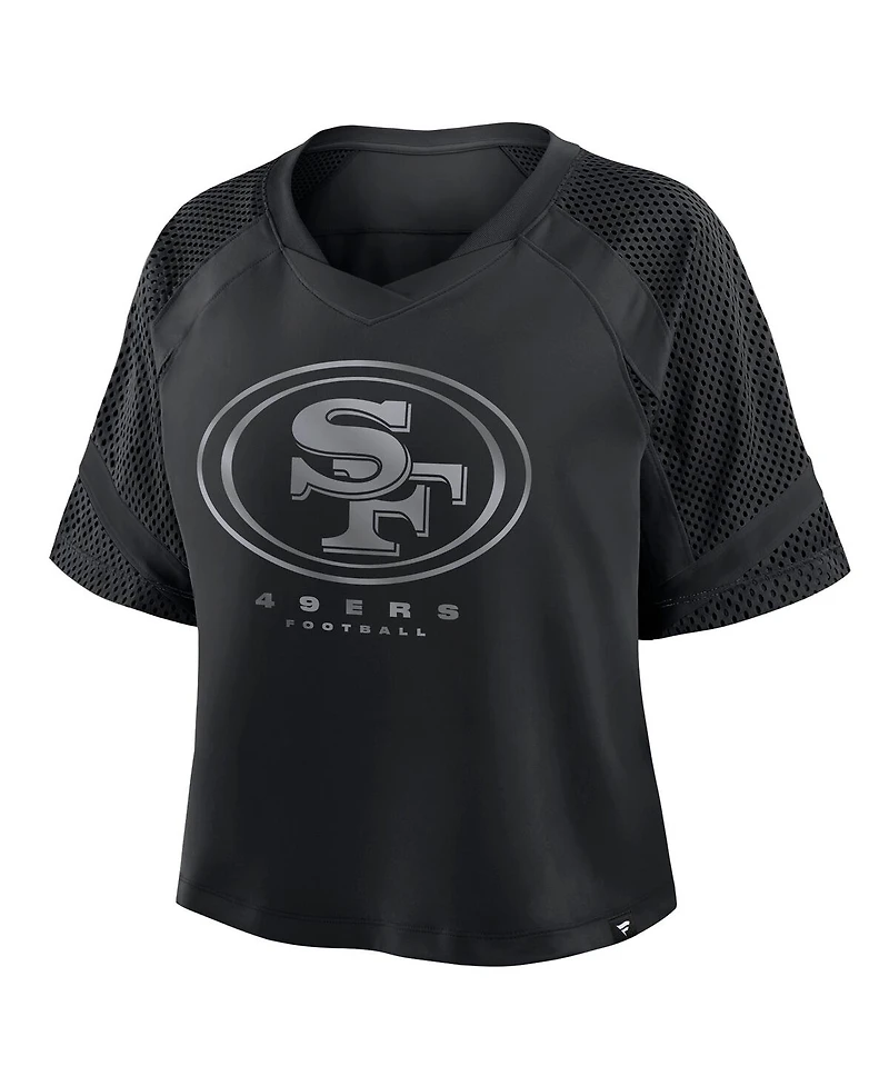 Fanatics Women's San Francisco 49ers Oversized Raglan V-Neck Blackout Fashion Jersey