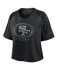 Fanatics Women's San Francisco 49ers Oversized Raglan V-Neck Blackout Fashion Jersey