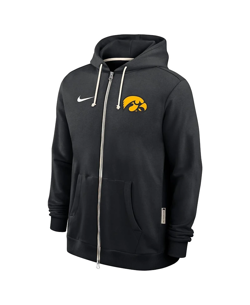 Nike Men's Black Iowa Hawkeyes 2025 Sideline Standard Issue Dri-fit Full-Zip Hoodie
