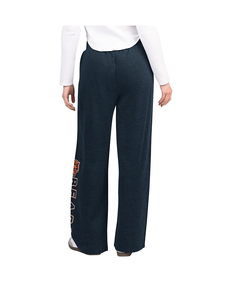 G-iii 4Her by Carl Banks Women's Navy Chicago Bears Field Wide Leg Sweatpants