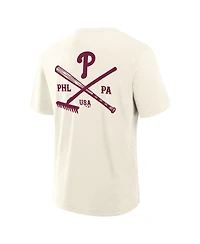 Fanatics Men's Cream Philadelphia Phillies Nostalgia Stadium Slub T-Shirt