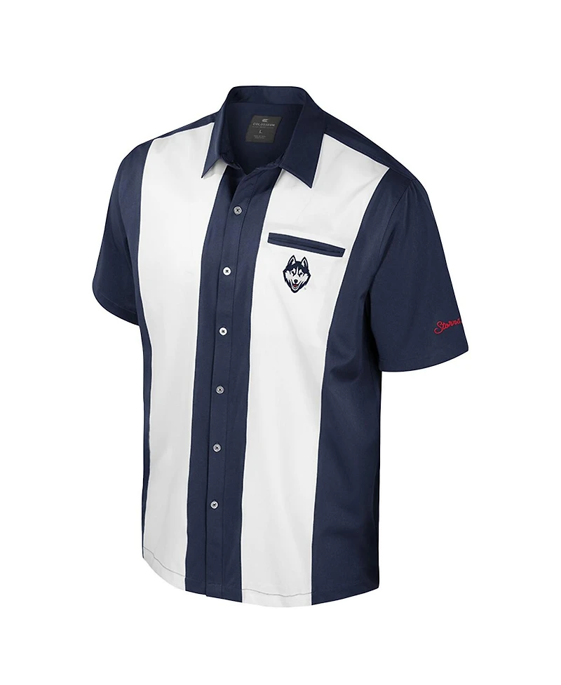 Colosseum Men's Navy UConn Huskies Strike Bowling Button-Up Shirt